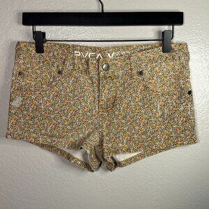 RVCA Denim Shorts in Orange Florals
